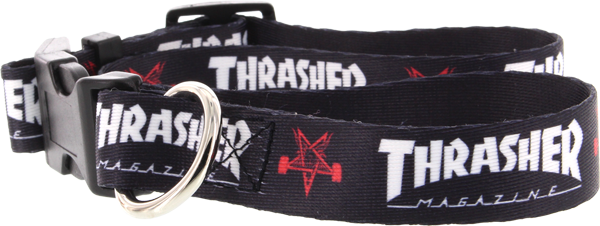 THRASHER DOG COLLAR SM BLACK (3/4"WIDE)
