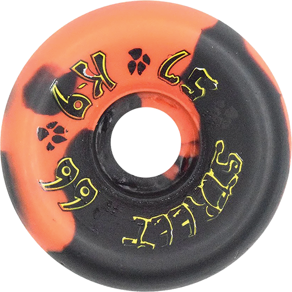 DOGTOWN K-9 80'S STREET 57MM 99A BLK/ORG SWIRL