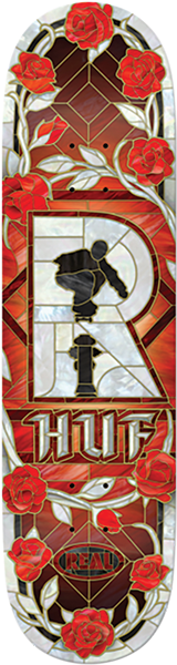 REAL HUF CATHEDRAL DECK-8.5 WHITE DIPPED