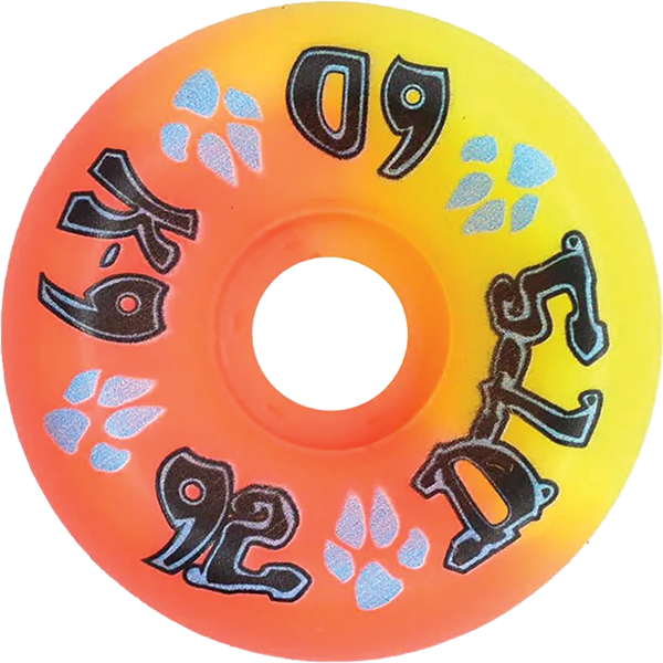 DOGTOWN K-9 80'S 60mm 92A NEON YEL/ORG SPLIT
