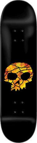 ZERO STAINED GLASS SKULL 8.25 BLACK DIPPED/YELLOW