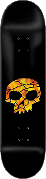 ZERO STAINED GLASS SKULL 8.25 BLACK DIPPED/YELLOW