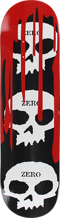 ZERO 3 SKULL WITH BLOOD DECK-7.75 BLK/WHT/RED