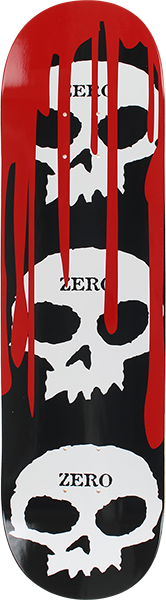 ZERO 3 SKULL WITH BLOOD DECK-7.75 BLK/WHT/RED
