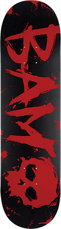 ZERO BAM BLOOD TEXT DECK-8.25 BLACK DIPPED