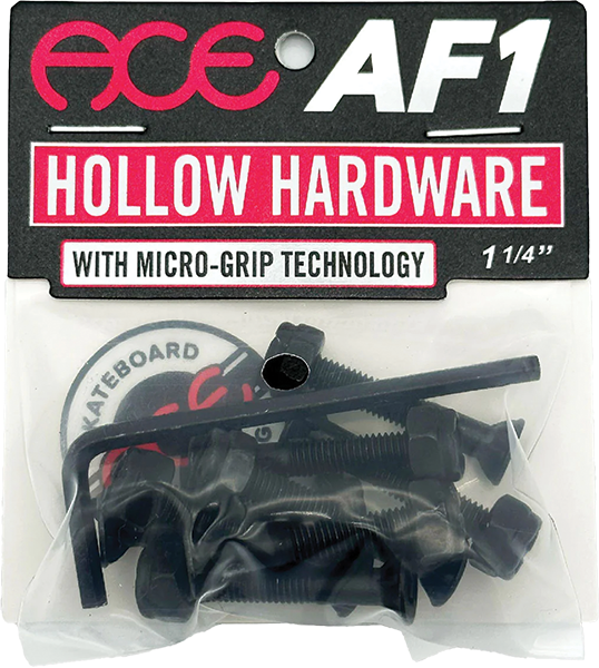 ACE 1.25" ALLEN HOLLOW W/GRIPPERS HARDWARE SET BLK