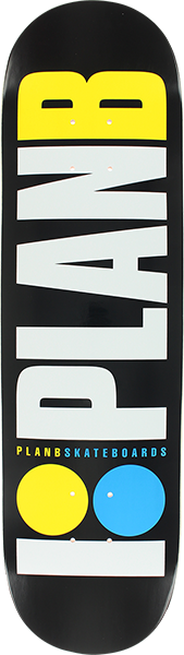 PLAN B OG NEON DECK-8.0 BLK/WHT/YEL/BLU