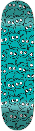 MEOW STICKER PILE DECK-8.0 TEAL
