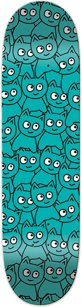MEOW STICKER PILE DECK-8.0 TEAL