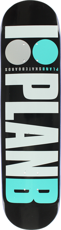 PLAN B OG DECK-8.0 BLK/TEAL/WHT/GREY