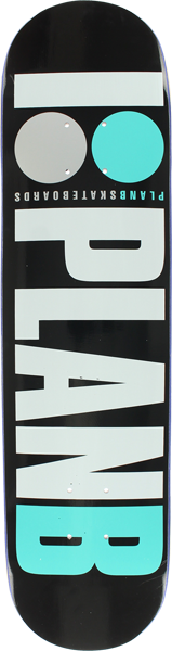 PLAN B OG DECK-8.0 BLK/TEAL/WHT/GREY