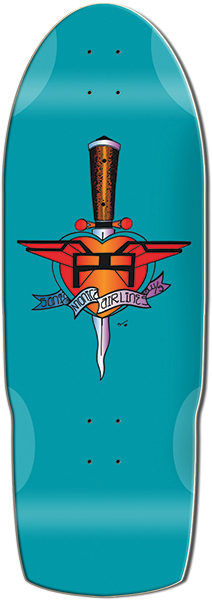 SMA HEART ATTACK DECK-10.5x31 TEAL DIPPED